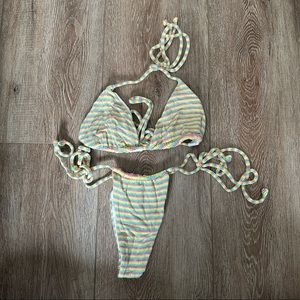 Frankies Bikinis Tia Terry Lovers Stripe - Pride Collection